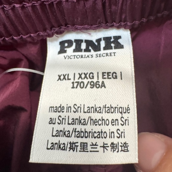 PINK Victoria's Secret Satin Parachute Cargo Pants Burgundy - Picture 10 of 15
